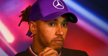 Lewis Hamilton at a press conference after the F1 Canada GP, Montreal, Quebec, June 19, 2022. (AFP Photo)