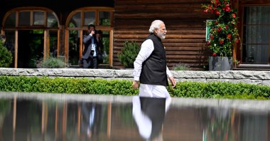India's Prime Minister Narendra Modi arrives to attend the outreach program at Elmau Castle, southern Germany, June 27, 2022. (AFP Photo)