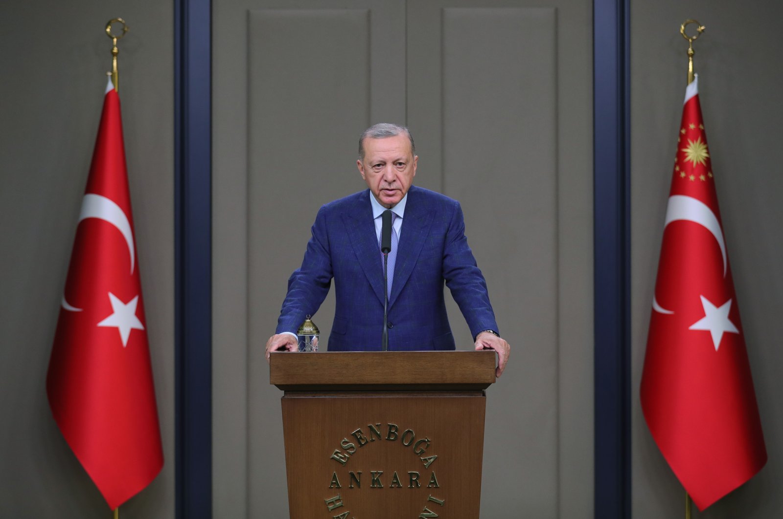 President Recep Tayyip Erdoğan addresses reporters in Ankara, Turkey, June 28, 2022. (AA Photo)