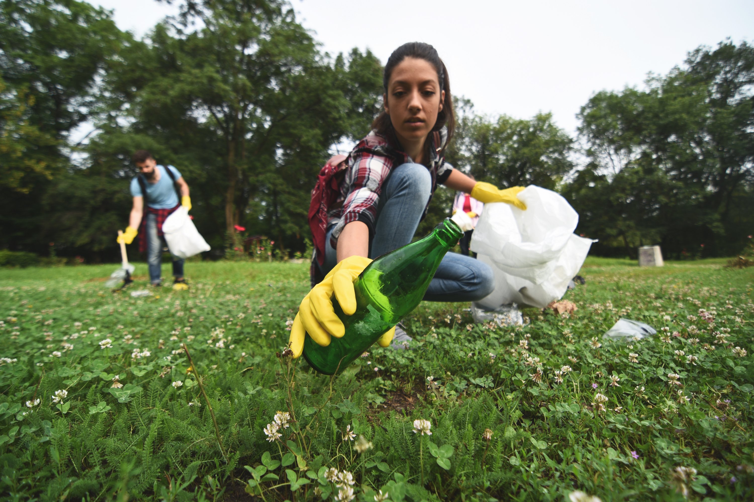 Memungut sampah, terutama gelas dan botol plastik, di hutan mencegah potensi kebakaran.  (Shutterstock) 