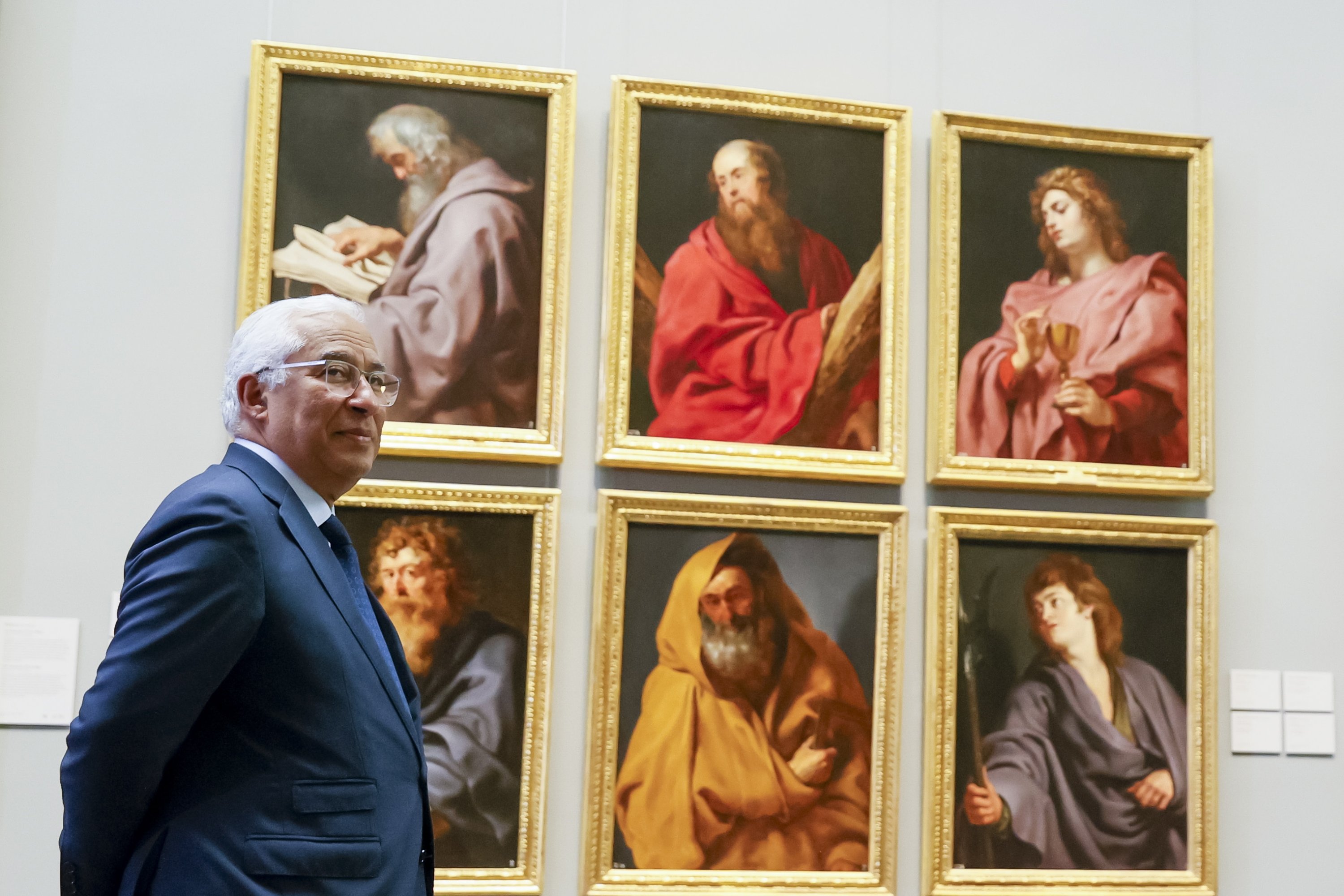 Portuguese Prime Minister Antonio Costa arrives at the Prado Museum before a dinner on the first day of the NATO Summit, Madrid, Spain, June 29, 2022. (EPA Photo)