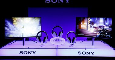 Sony Group's new line of headphones and monitors targeting the growing PC market for video games, the Inzone line, is displayed during its unveiling in Tokyo, Japan, June 29, 2022. (Reuters Photo)