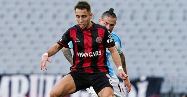 Fatih Karagümrük's Emre Mor in action during a Süper Lig match against Trabzonspor, Istanbul, Turkey, Nov. 28, 2022. (IHA Photo)