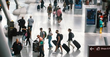 People are seen at Duesseldorf Airport, Germany, June 3, 2022. (Reuters Photo)