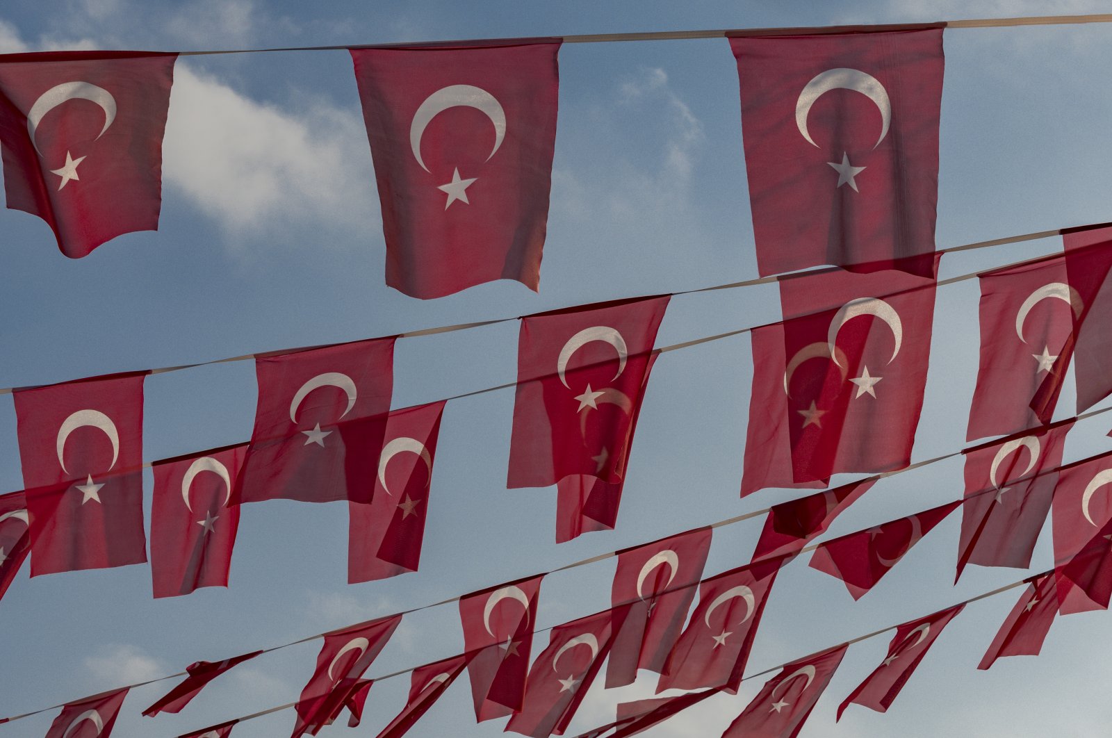 In this undated file photo, the flags of Turkey wave in the sky. (Photo by Getty Images)