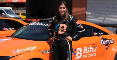 Turkish track racing driver Seda Kaçan poses for a photo in Izmir, Turkey, June 17, 2022. (AA Photo)