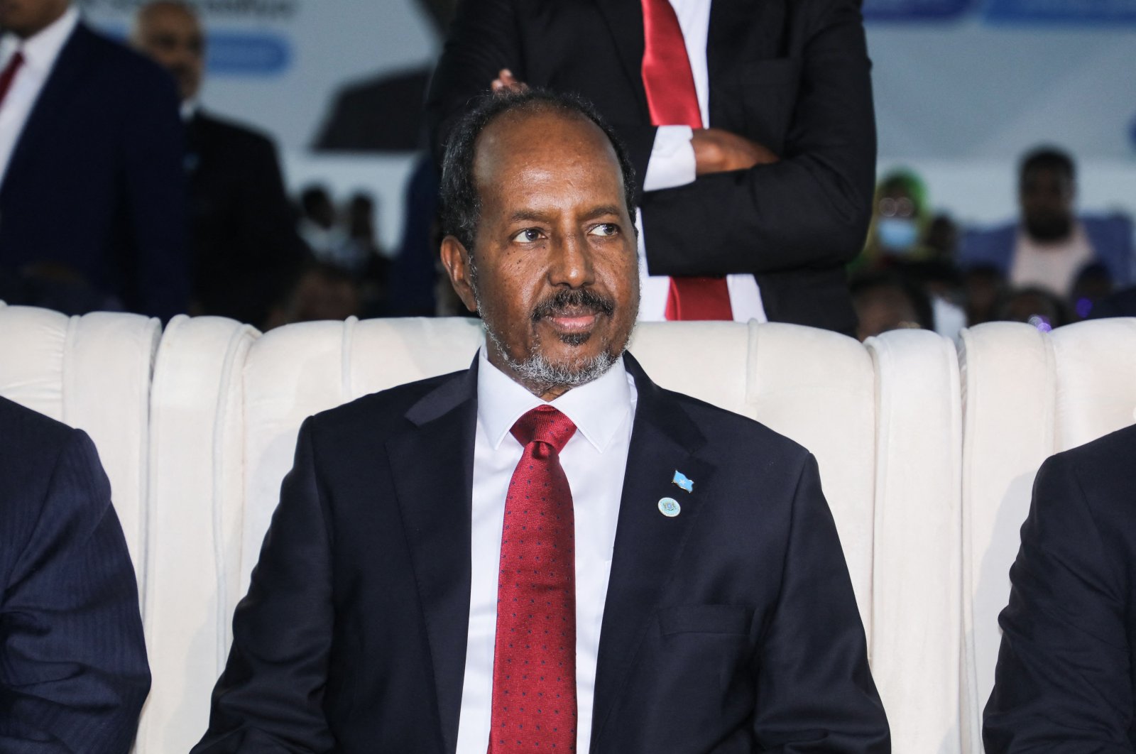 Somalia&#039;s new President Hassan Sheikh Mohamud attends his inauguration ceremony as the 10th president in Mogadishu, Somalia, June 9, 2022. (AFP Photo)