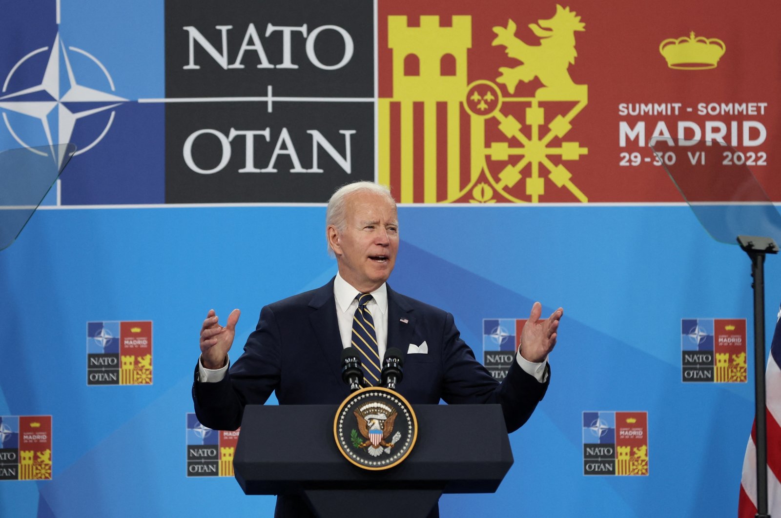 U.S. President Joe Biden speaks at a news conference before departing the NATO summit, Madrid, Spain, June 30, 2022. (Reuters Photo)