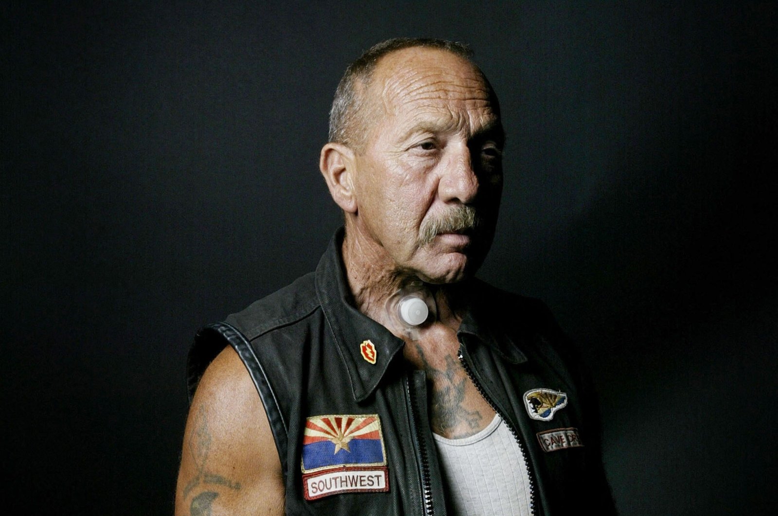 In this file photo taken on Aug. 22, 2003, Sonny Barger, founder of the Oakland, California charter of the Hells Angels Motorcycle Club, attends a party in Quincy, Illinois, U.S. (AFP Photo)