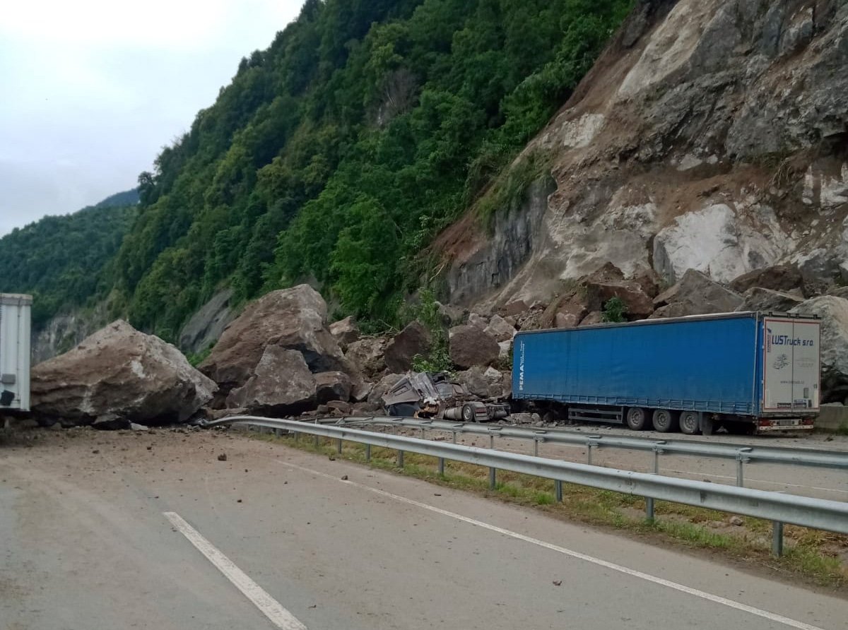A view of landslide, in Artvin, northeastern Turkey, July 1, 2022. (AA PHOTO)