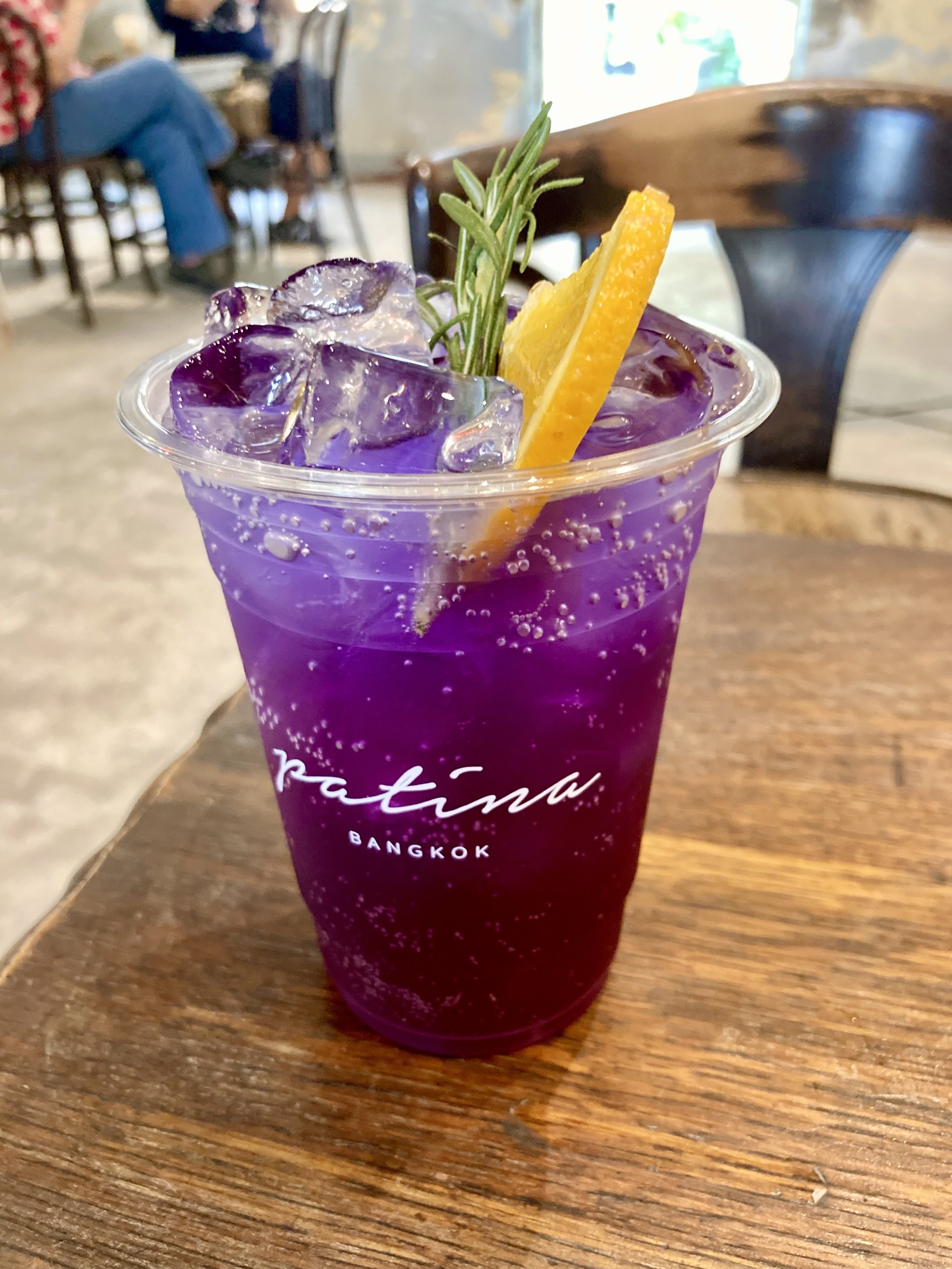 The Butterfly Pea Soda glows in seductive shades of purple-blue and is made from the flowers of the 'Clitoria ternatea' plant (butterfly pea), June 14, 2022. (DPA Photo)