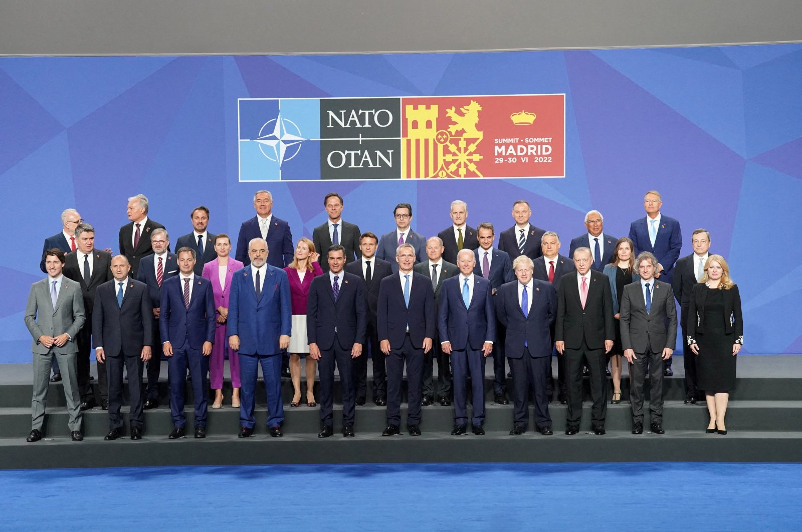 NATO leaders pose for the family photo during the NATO summit in Madrid, Spain, June 29, 2022. (Reuters Photo)