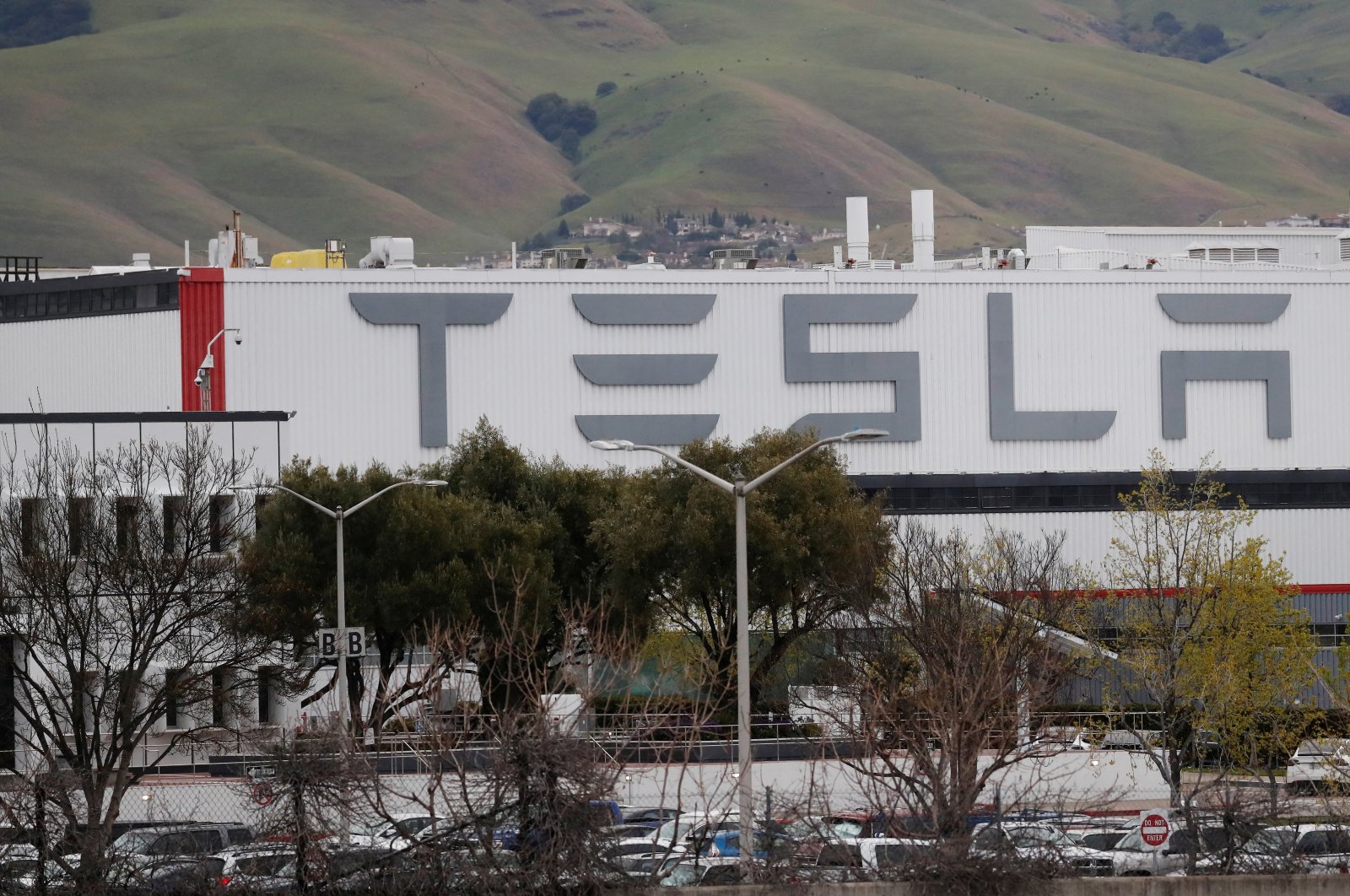 The view of Tesla vehicle factory in Fremont, California, U.S., March 18, 2020. (Reuters Photo)