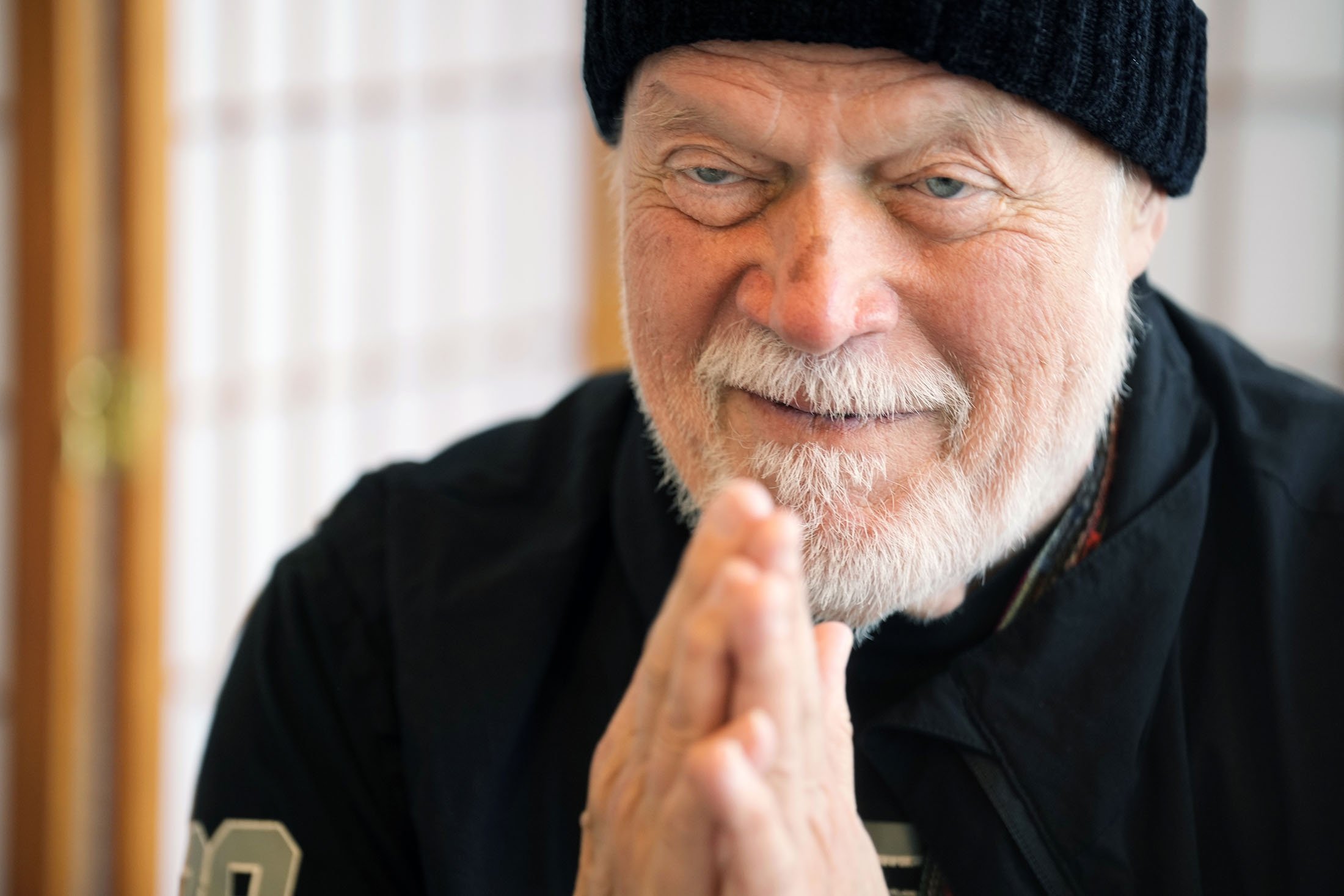 Canadian rock legend Randy Bachman gestures during an interview with AP at Canadian Embassy in Tokyo, Japan, July 1, 2022. (AP Photo)