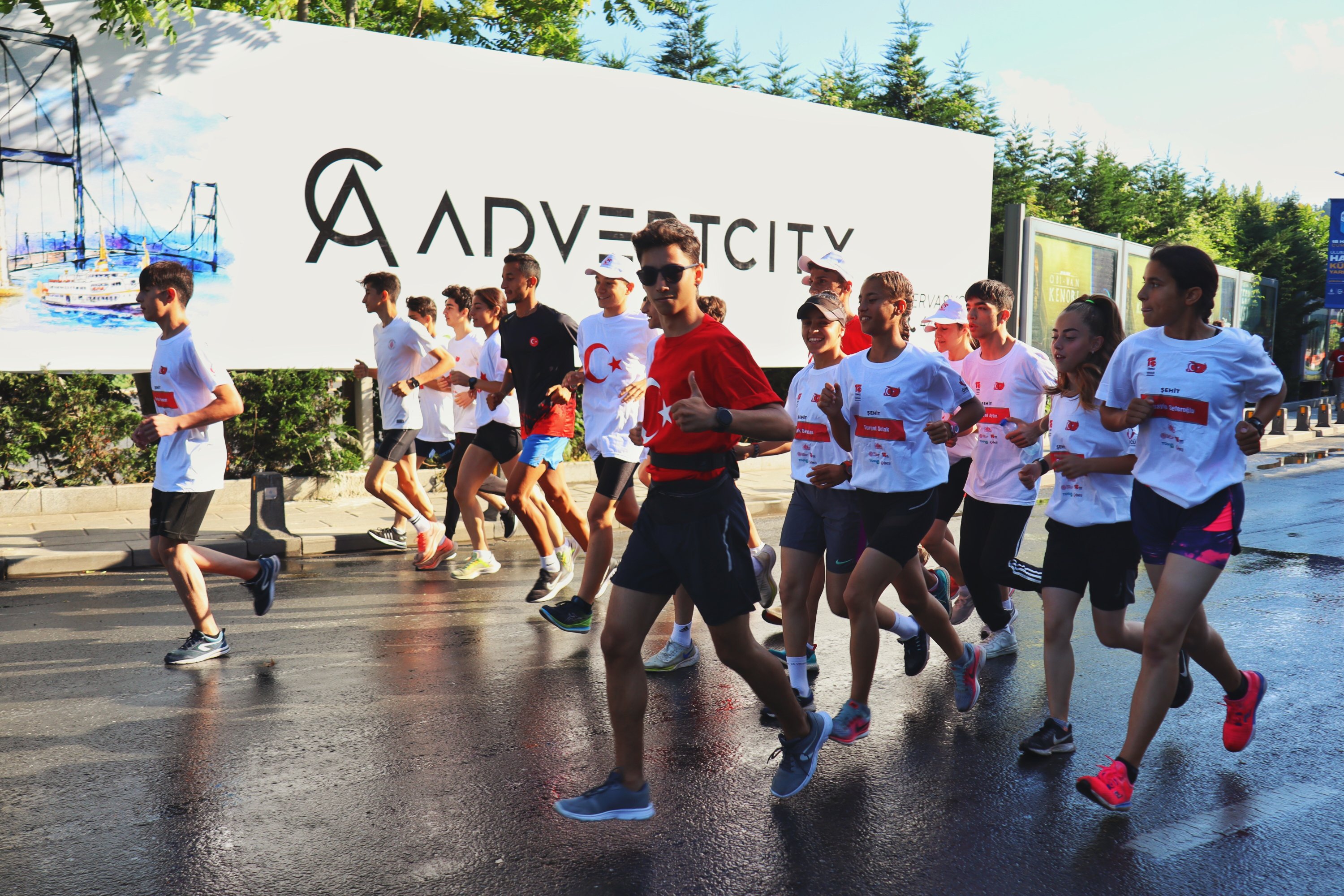 Participants attend the run in memory of the July 15, 2016 coup attempt victims, in Istanbul, Turkey, July 3, 2022. (Photo by Bultu Yamandağ)