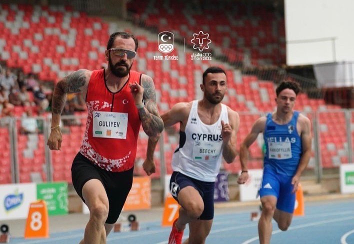 Sprinter Turki Guliyev memenangkan emas di Mediterranean Games