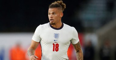 England's Kalvin Phillips in action during a UEFA Nations League match against Italy, Wolverhampton, England, June 11, 2022. (Reuters Photo)