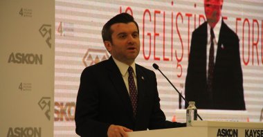 Deputy Foreign Minister Yavuz Selim Kıran speaks at an event in Kayseri, Turkey, June 24, 2022. (AA)