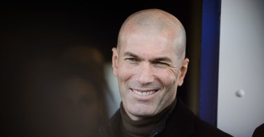 French football coach and former footballer Zinedine Zidane attends the inauguration of a digital health center in the La Castellane neighborhood in Marseille, southern France, Feb. 11, 2022. (AFP Photo)