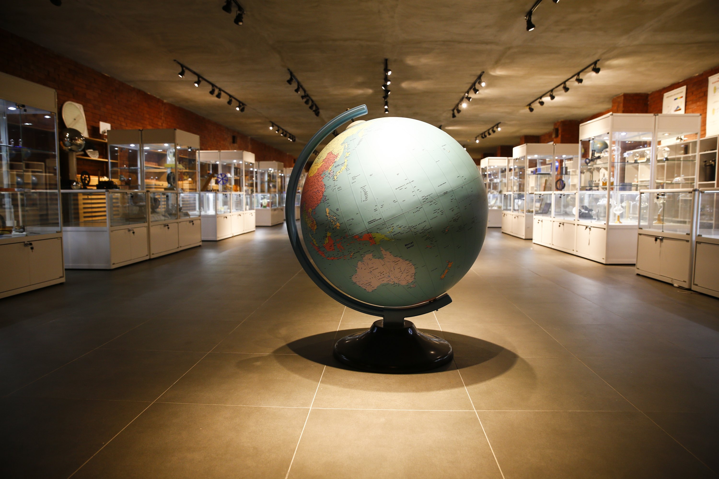 A globe is displayed in the museum, Ankara, Turkey, June 1, 2022. (AA Photo)