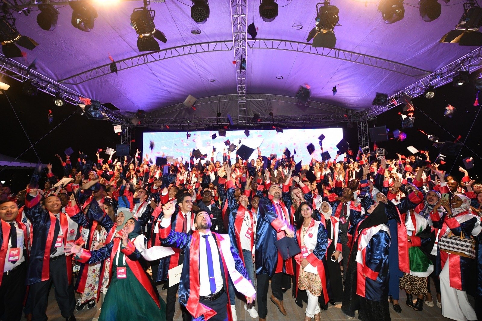 Students attend the graduation ceremony, in the capital Ankara, Turkey, July 5, 2022. (COURTESY OF YTB)