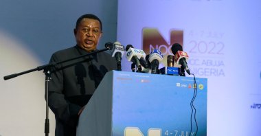 OPEC Secretary-General Mohammad Sanusi Barkindo addresses delegates at the opening of the Nigeria Oil & Gas 2022 meeting in Abuja, Nigeria, July 5, 2022. (Reuters Photo)