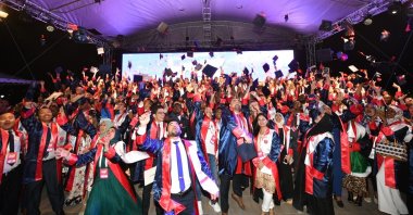 Students attend the graduation ceremony, in the capital Ankara, Turkey, July 5, 2022. (COURTESY OF YTB)