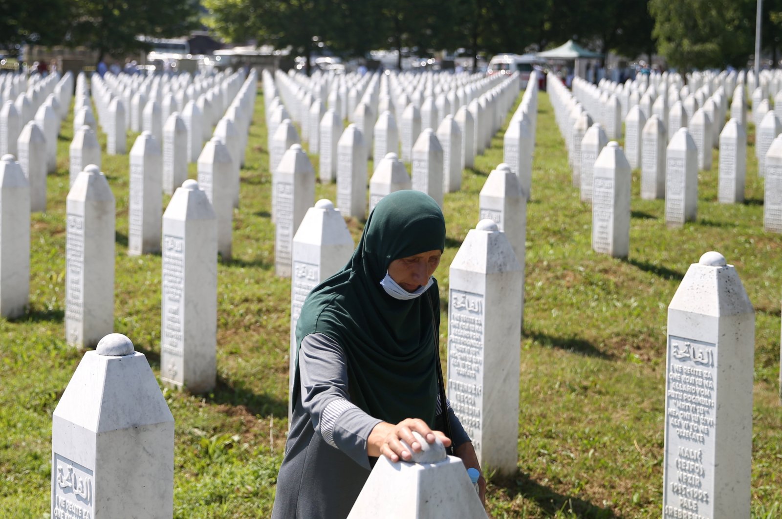 A woman is seen at a graveyard, ahead of a mass funeral in Potocari near Srebrenica, Bosnia-Herzegovina, July 11, 2020. (Reuters Photo)