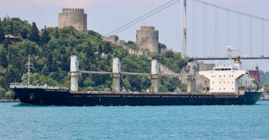 Russian-flagged bulk carrier Mikhail Nenashev sails in the Bosporus, on its way to the Mediterranean Sea, in Istanbul, Turkey, June 21, 2022. (Reuters Photo)