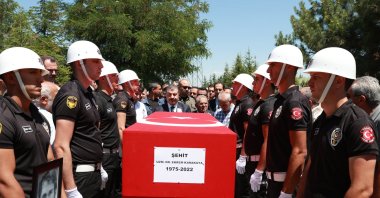 The funeral of Dr. Ekrem Karakaya in Kayseri, central Turkey, July 7, 2022 (AA PHOTO)
