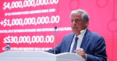 Robert Amsterdam speaks at the launch ceremony of his new book “Web of Influence: Empire of Deceit Series, Book II,” on July 7, 2022. (DHA Photo)