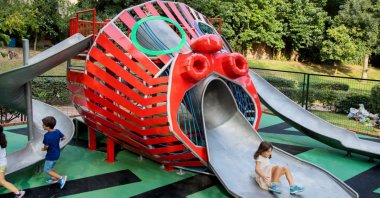 Monster Chetwynd’s &quot;Gorgon’s Head Playground&quot; is a permanent sculptural installation from the 16th Istanbul Biennial. (Courtesy of IKSV)