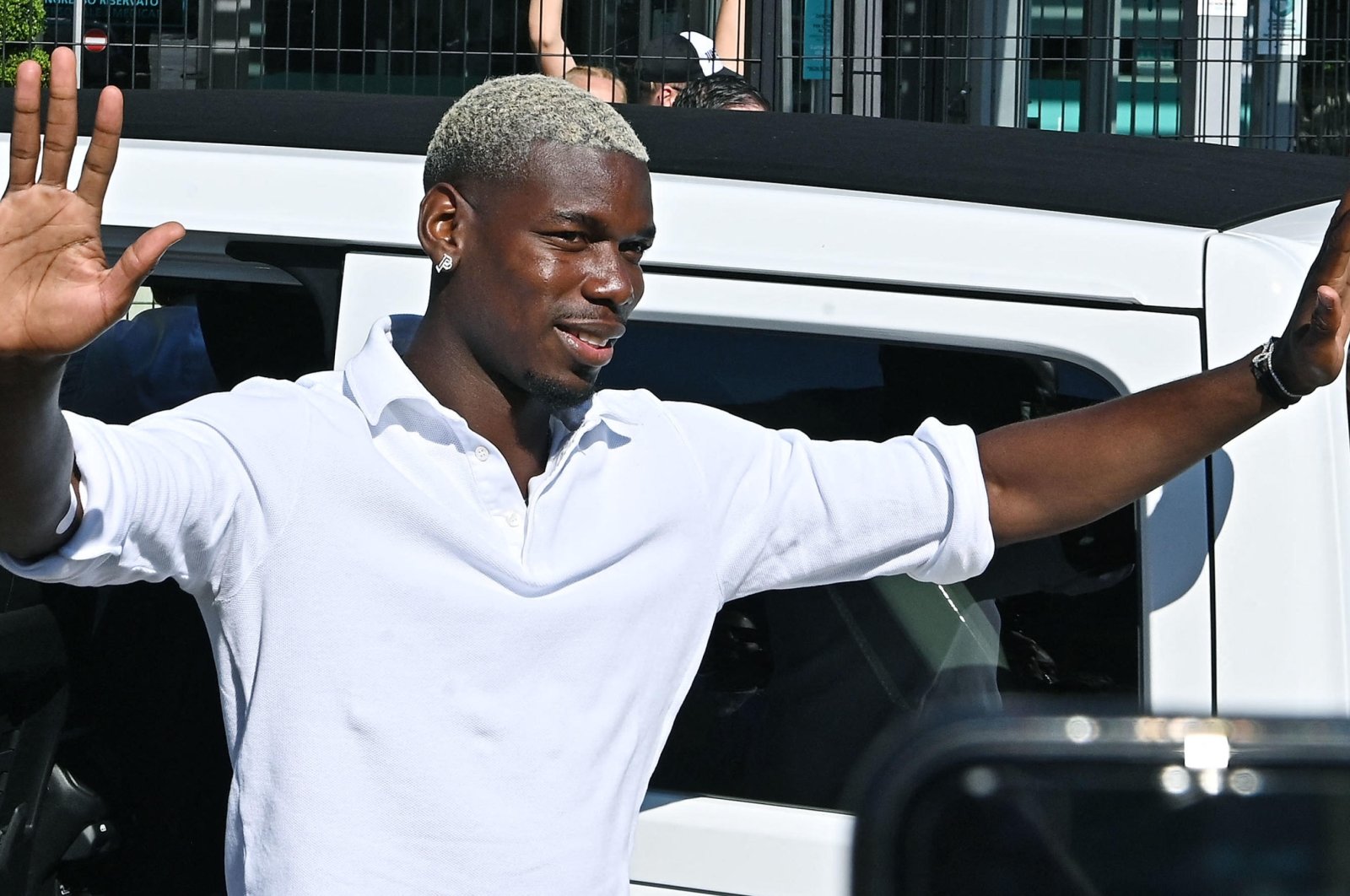 Paul Pogba arrives at Juventus&#039; Medical Center, Turin, Italy, July 9, 2022. (AFP Photo)