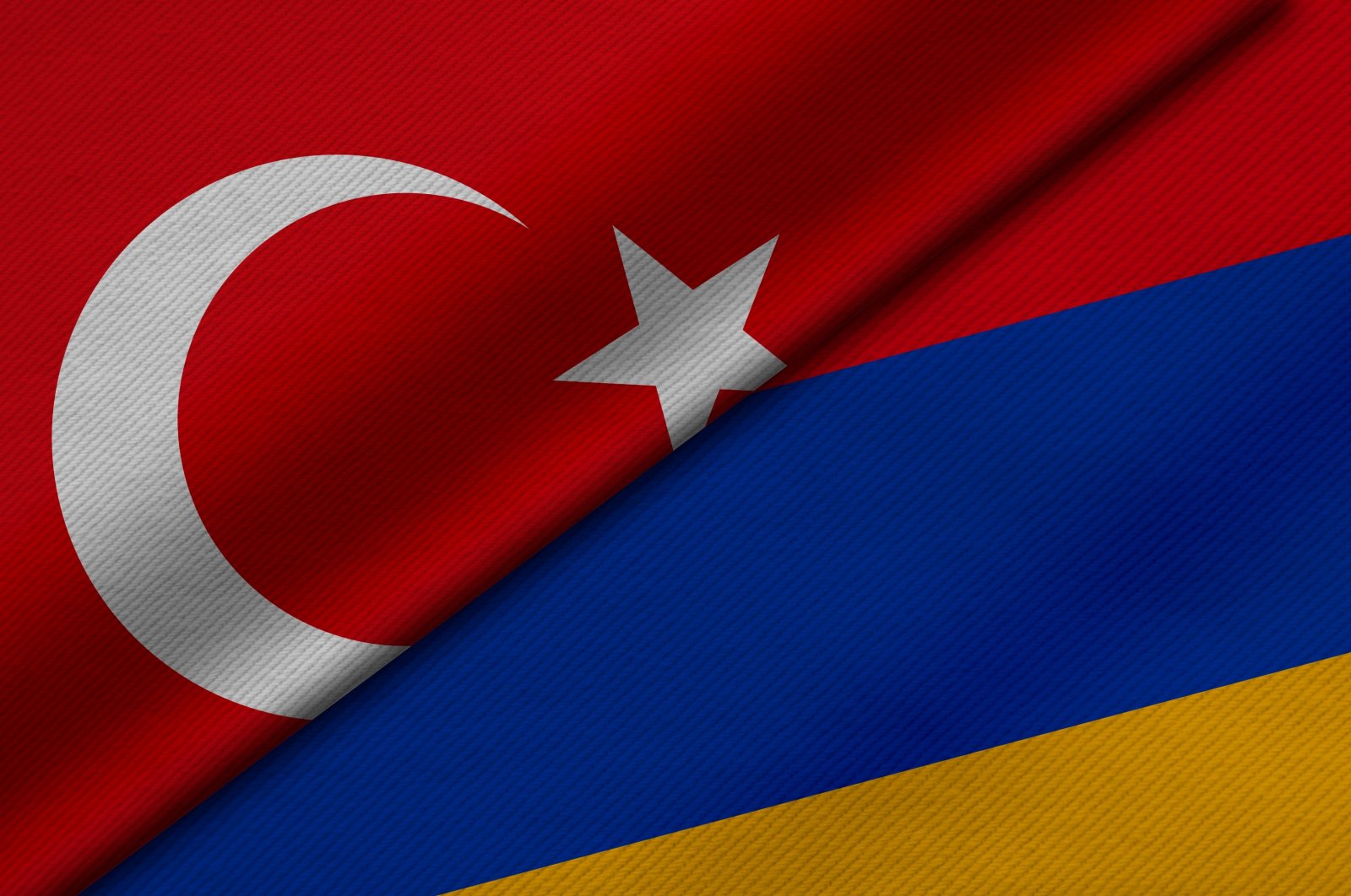 This illustration shows the flags of Turkey and Armenia.
