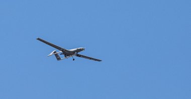A Bayraktar TB2 UCAV is seen during a demonstration flight at the Teknofest aerospace and technology festival in Baku, Azerbaijan, May 27, 2022. (Reuters Photo)