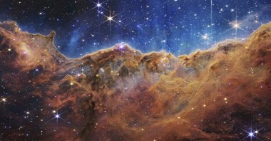 The edge of a nearby, young, star-forming region NGC 3324 in the Carina Nebula, July 12, 2022. (AP Photo)