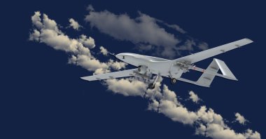 The illustration of Turkey's Bayraktar TB2 unmanned aerial vehicle. (Photo by Shutterstock)