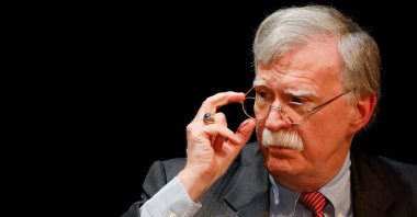 John Bolton, former U.S. national security adviser, adjusts his glasses during his lecture at Duke University, Durham, North Carolina, U.S., Feb. 17, 2020. (Reuters Photo)