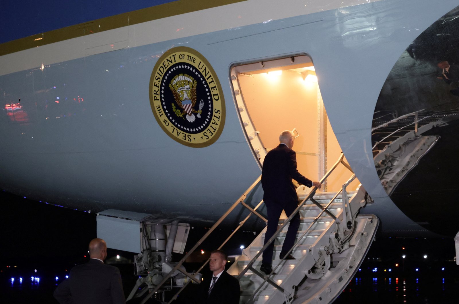 U.S. President Joe Biden departs for his first trip as president to the Middle East where he will visit Israel, the occupied West Bank and Saudi Arabia, at Joint Base Andrews, Maryland, U.S., July 12, 2022. (Reuters Photo)