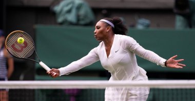 In this file photo, Serena Williams returns a shot during her first-round match against Harmony Tan (FRA) on Day 2 at All England Lawn Tennis and Croquet Club, London, United Kingdom, June 28, 2022. (Susan Mullane/USA TODAY Sports via Reuters)