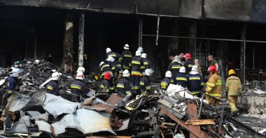 Rescuers work at the scene of a building that was damaged by a deadly Russian missile attack in Vinnytsia, Ukraine, July 14, 2022. (AP Photo)