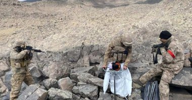 Turkish security forces participate in a counterterrorism operation against the PKK in Ağrı, Turkey, in this photo by the Interior Ministry on May 9, 2022. (DHA Photo via Interior Ministry)