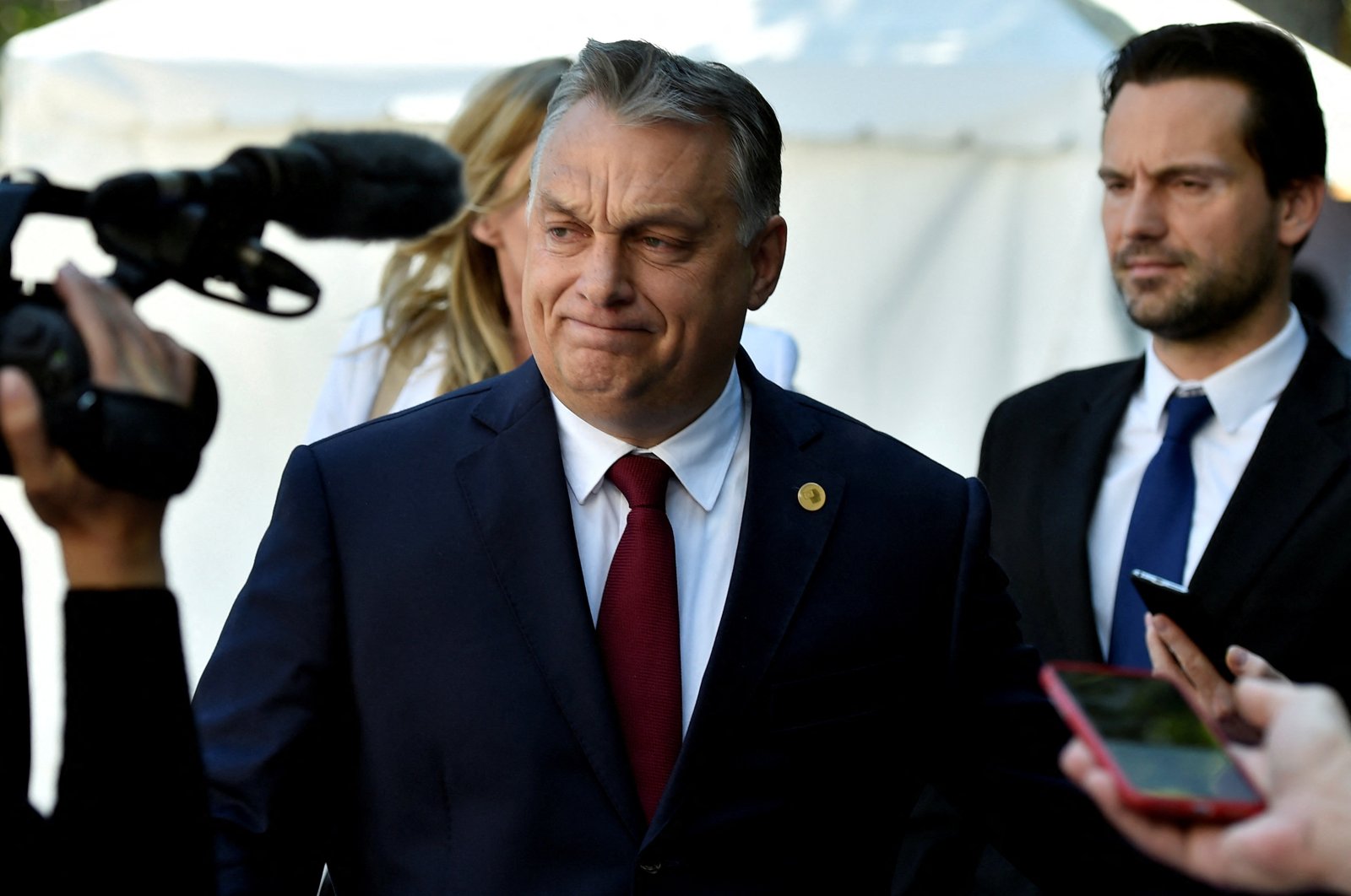 Hungarian Prime Minister Victor Orban arrives at a European People&#039;s Party (EPP) meeting ahead of a EU summit in Brussels, Belgium, June 28, 2018. (Reuters Photo)