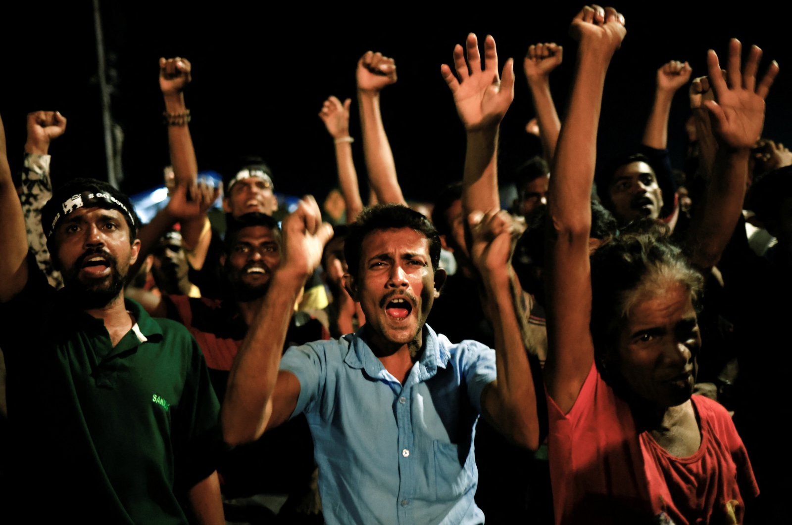 People dance as they celebrate the resignation of Sri Lanka’s President Gotabaya Rajapaksa, Colombo, Sri Lanka, July 14, 2022. (Reuters Photo)