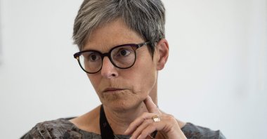 General Director of documenta Sabine Schormann during an interview, in Kassel, Germany, June 23, 2022. (AFP Photo)