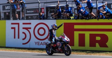 Toprak Razgatlıoğlu at Superbike World Championship at Donington Park, England, July 17, 2022. (IHA Photo)