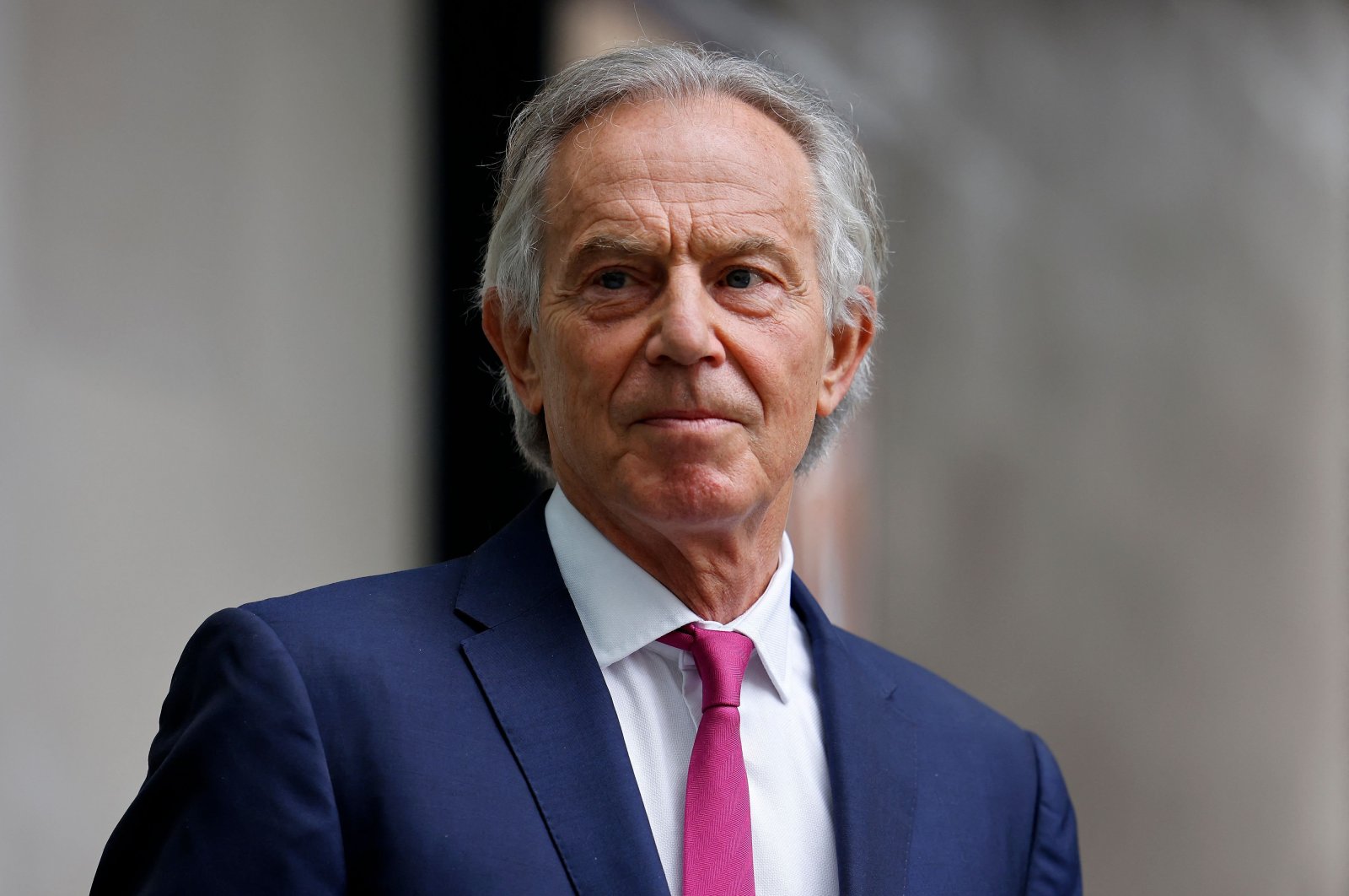 Former British Prime Minister Tony Blair leaves the BBC after appearing on "The Andrew Marr Show," central London, U.K., June 6, 2021. (AFP Photo)