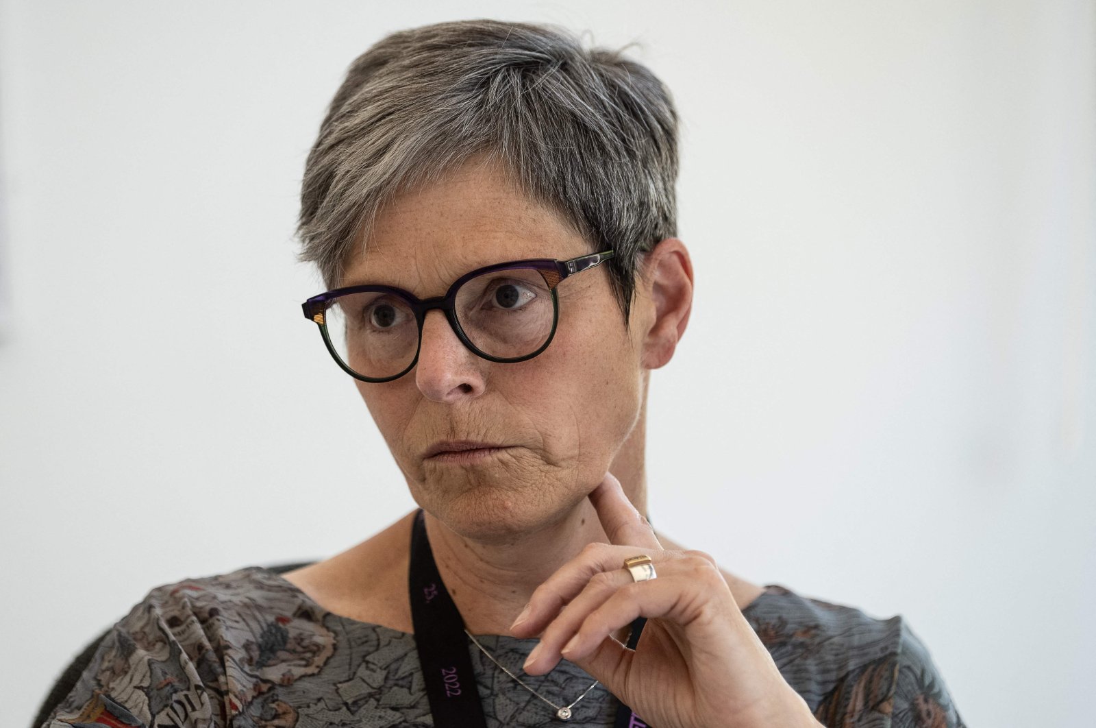 General Director of documenta Sabine Schormann during an interview, in Kassel, Germany, June 23, 2022. (AFP Photo)