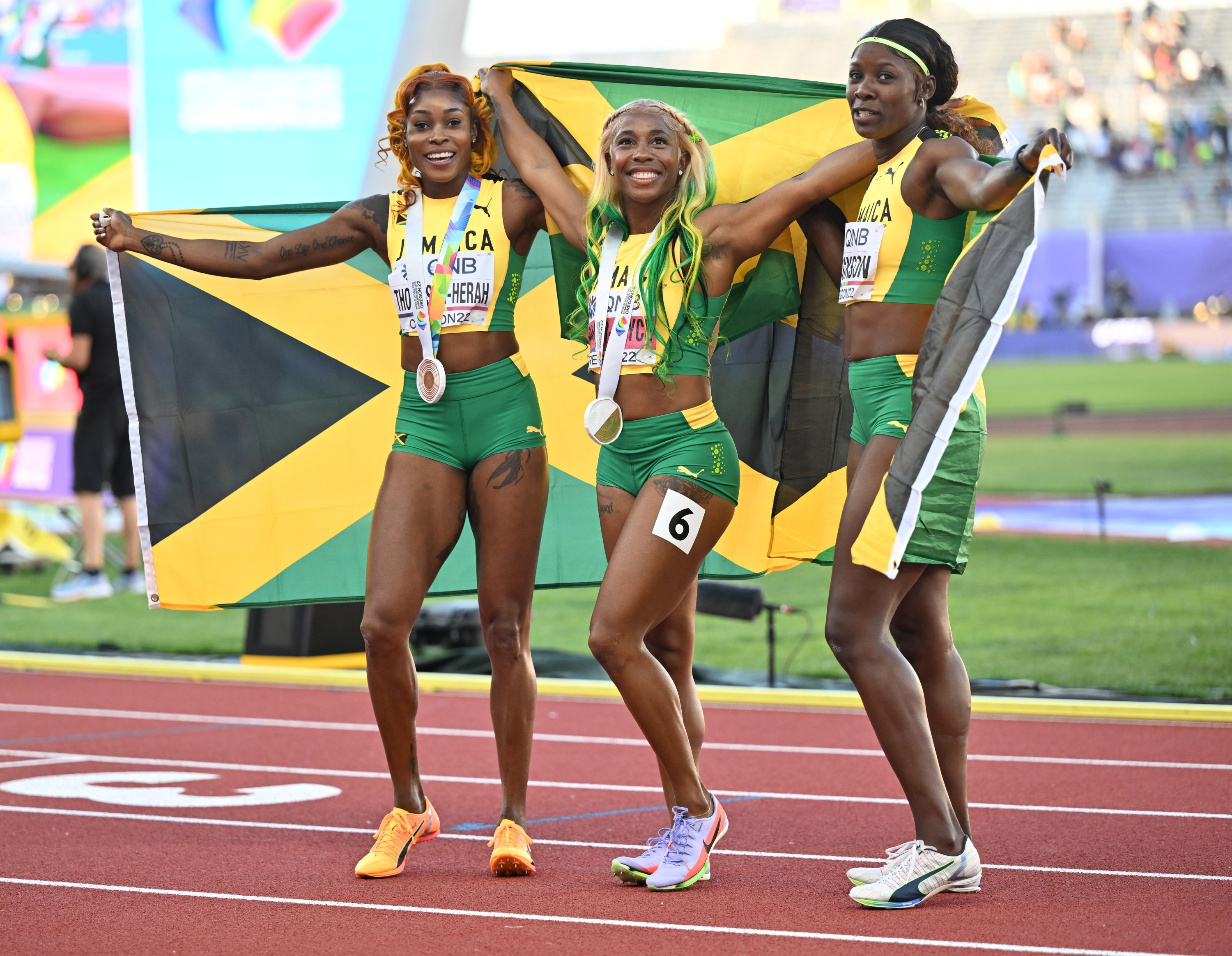 Fraser-Pryce Leads Jamaican Sweep in Women’s 100m
