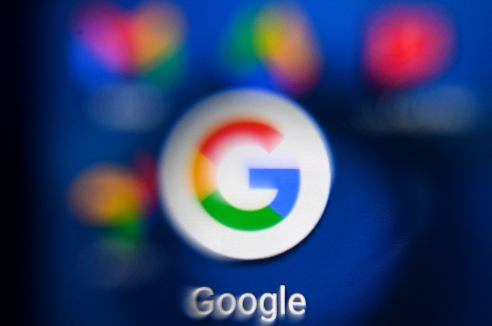 The U.S. multinational technology and internet-related services company Google&#039;s logo is seen on a tablet screen, Oct.18, 2021. (AFP File Photo)